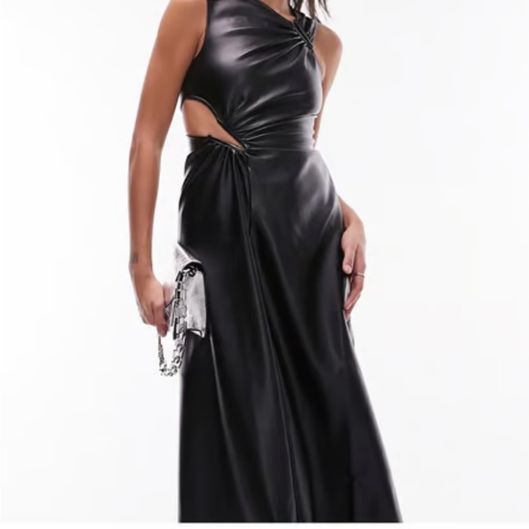 Asymmetrical top shop leather look dress - Picture 4 of 5